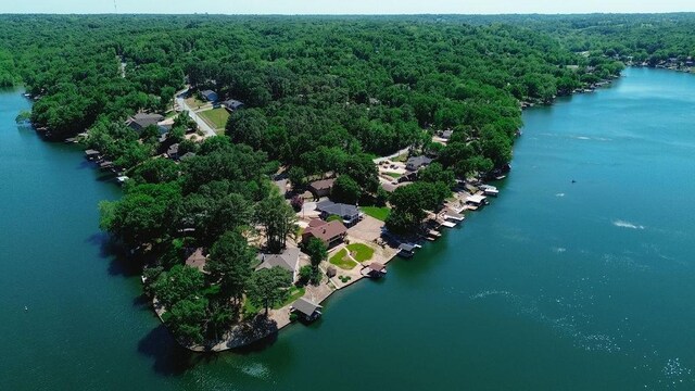 6 Portsmouth Ln, Bella Vista, AR 72715 - aerial view of a forest and a nearby body of water