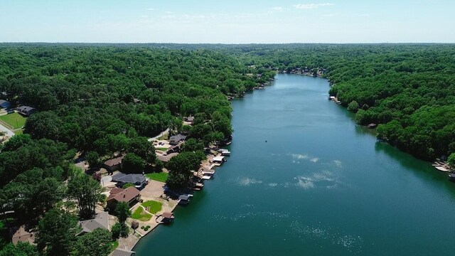 6 Portsmouth Ln, Bella Vista, AR 72715 - bird's eye view of a heavily wooded area and a nearby body of water