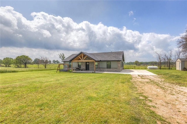 13865 State Highway 116, Colcord, OK 74338 - view of front of home with a front lawn, a porch, and dirt driveway