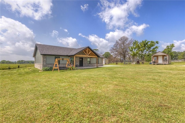 13865 State Highway 116, Colcord, OK 74338 - rear view of property featuring a yard
