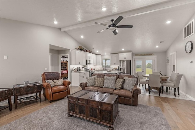 13865 State Highway 116, Colcord, OK 74338 - living room featuring light wood finished floors, ceiling fan, and recessed lighting