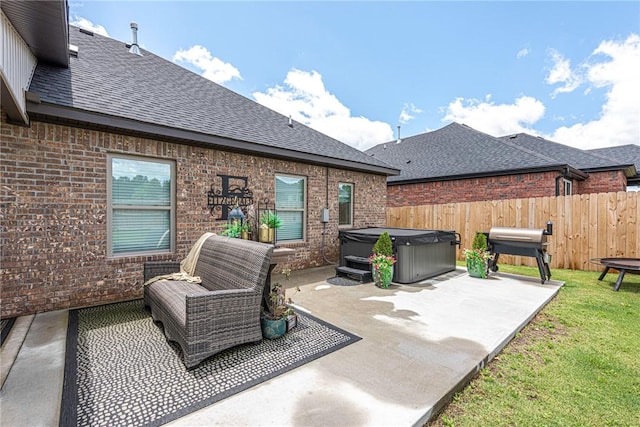 852 Round Top St, Prairie Grove, AR 72753 - view of patio / terrace with a hot tub and a grill
