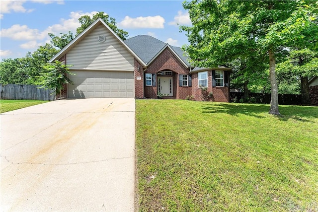4730 Woodside Ln, Springdale, AR 72762 - view of front of property featuring a garage, brick siding, and concrete driveway