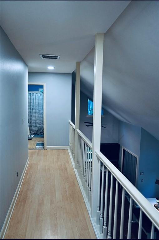 1211 N Mission Blvd, Fayetteville, AR 72701 - hall with wood finished floors and baseboards