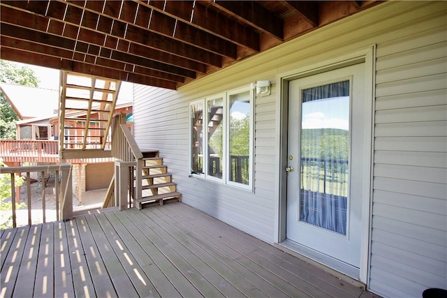 70 Shields Spur, Holiday Island, AR 72631 - wooden deck featuring stairs