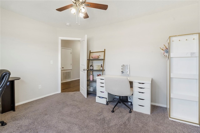 2405 Maplewood Ave, Lowell, AR 72745 - office space featuring carpet, ceiling fan, and baseboards