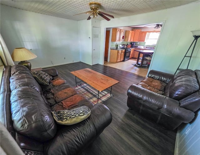 316 Napier Ave, Fayetteville, AR 72701 - living area featuring ceiling fan and light wood-type flooring