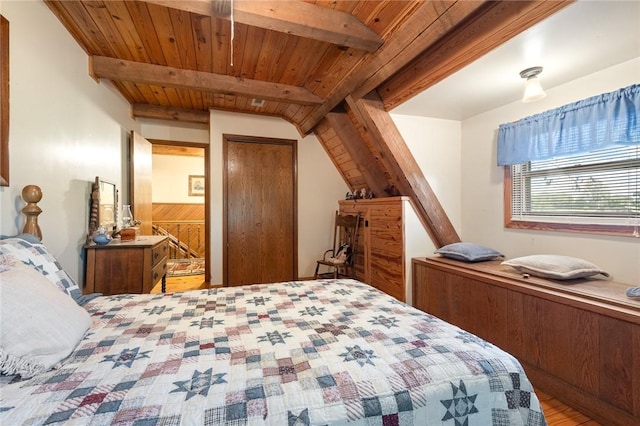 5287 Forgeson Rd, Harrison, AR 72601 - bedroom with wooden ceiling with exposed beams and wood finished floors