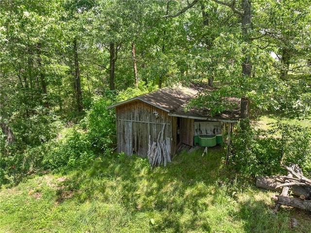 5287 Forgeson Rd, Harrison, AR 72601 - view of shed featuring a forest view
