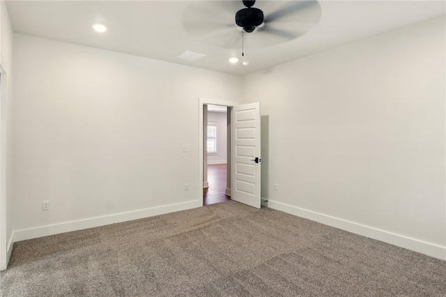 4551 Gibson St, Springdale, AR 72762 - carpeted empty room featuring ceiling fan, baseboards, and recessed lighting