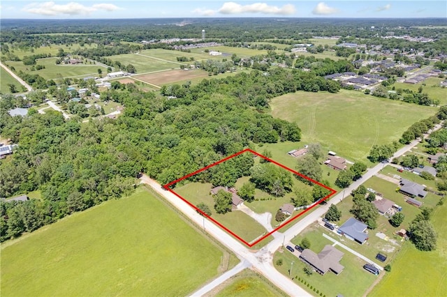 1480 Dallas St, Gravette, AR 72736 - aerial overview of property's location featuring property parcel outlined