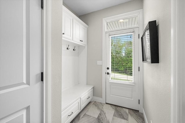 1699 E Bowen Blvd, Fayetteville, AR 72703 - mudroom with light marble finish floors, plenty of natural light, and baseboards