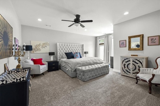 1699 E Bowen Blvd, Fayetteville, AR 72703 - bedroom featuring carpet, recessed lighting, ceiling fan, and baseboards