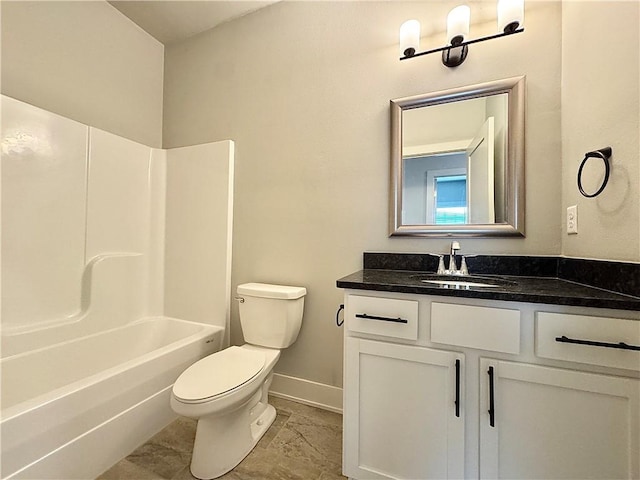 833 NE Heights Ln, Bentonville, AR 72712 - full bathroom featuring vanity, toilet, baseboards, and shower / bathtub combination