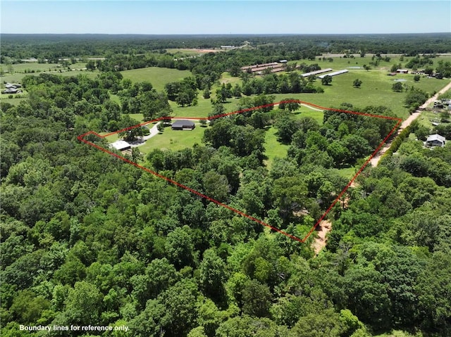 15071 Crossover Rd, Gravette, AR 72736 - view of property location with property parcel outlined and a heavily wooded area