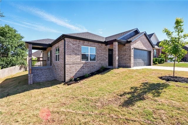 4545 Gibson St, Springdale, AR 72762 - ranch-style house with brick siding, a garage, concrete driveway, and roof with shingles
