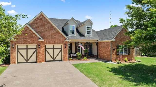 1051 Thornridge Rd, Bentonville, AR 72713 - view of front facade with a garage, concrete driveway, brick siding, and roof with shingles