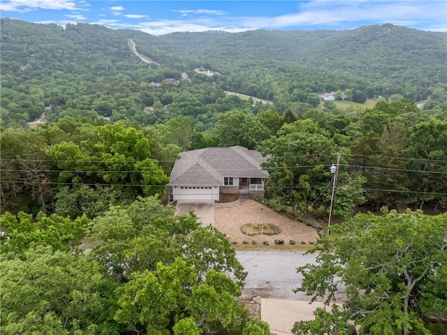 74 Twin Peak Dr, Holiday Island, AR 72631 - view of subject property with a heavily wooded area and a mountainous background