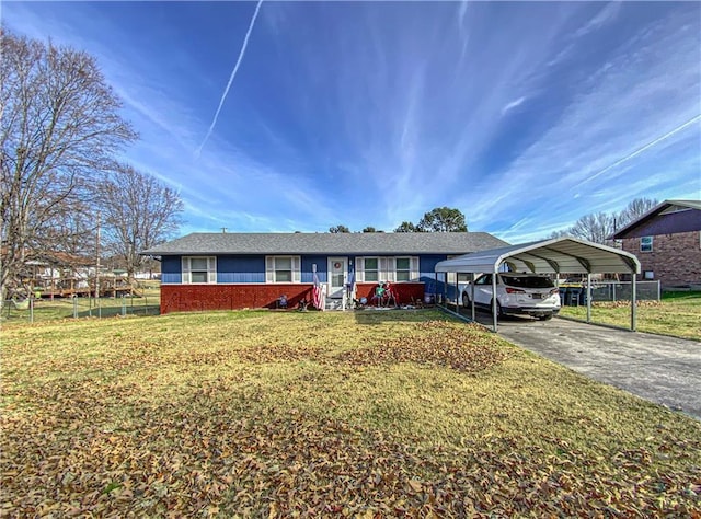 103 Mockingbird St, Harrison, AR 72601 - ranch-style home featuring a carport, concrete driveway, and brick siding