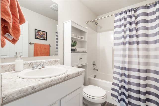 5003 W Claxton Cir, Fayetteville, AR 72704 - full bath with vanity, toilet, and shower / bath combo with shower curtain