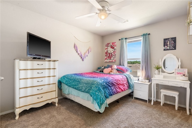 5003 W Claxton Cir, Fayetteville, AR 72704 - bedroom featuring carpet floors, a ceiling fan, and baseboards