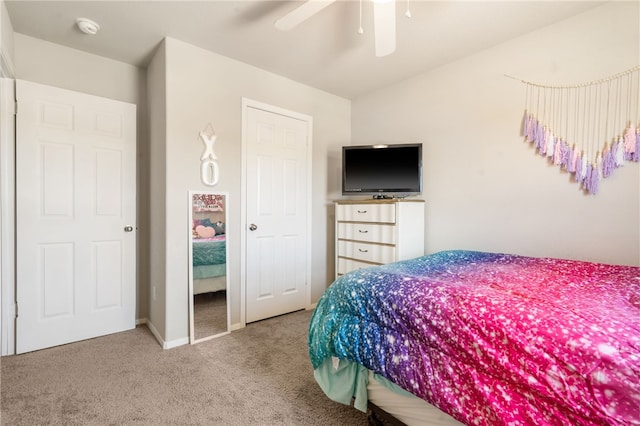 5003 W Claxton Cir, Fayetteville, AR 72704 - bedroom with carpet, baseboards, and a ceiling fan