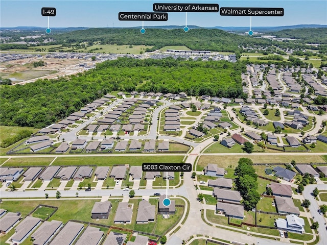 5003 W Claxton Cir, Fayetteville, AR 72704 - aerial view of property's location with nearby suburban area