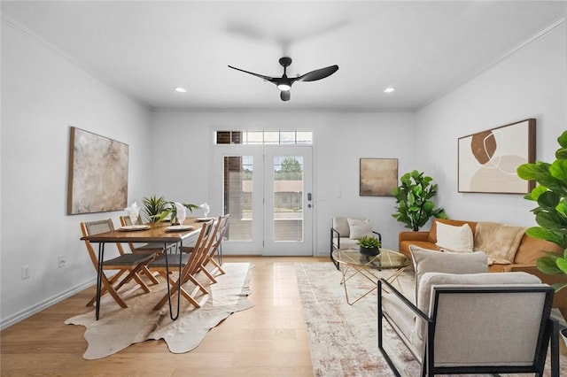 1115 N Leverett Ave Unit 102, Fayetteville, AR 72703 - living area with ceiling fan, light wood-style flooring, recessed lighting, and baseboards