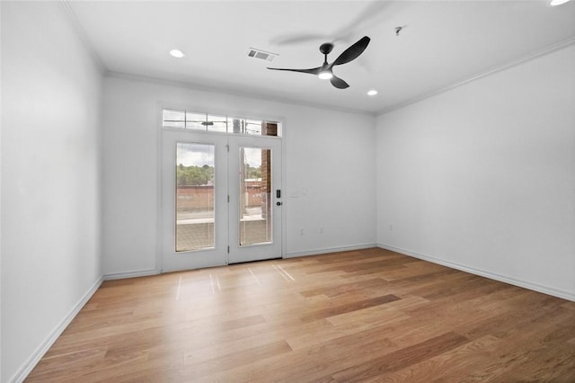 1115 N Leverett Ave Unit 102, Fayetteville, AR 72703 - empty room featuring ceiling fan, wood finished floors, baseboards, and recessed lighting