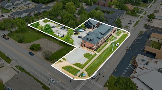 1115 N Leverett Ave Unit 102, Fayetteville, AR 72703 - aerial perspective of suburban area with property boundaries highlighted