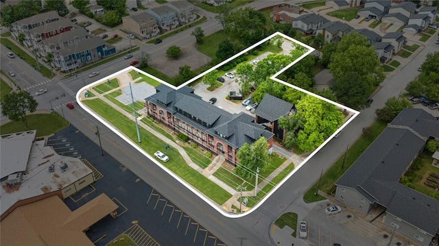 1115 N Leverett Ave Unit 102, Fayetteville, AR 72703 - aerial perspective of suburban area featuring property boundaries highlighted