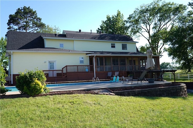 2655 S Elmira Ave, Russellville, AR 72802 - back of house with a deck, a patio area, and an outdoor pool