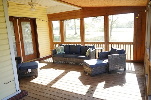 2655 S Elmira Ave, Russellville, AR 72802 - sunroom / solarium with outdoor lounge area and a ceiling fan