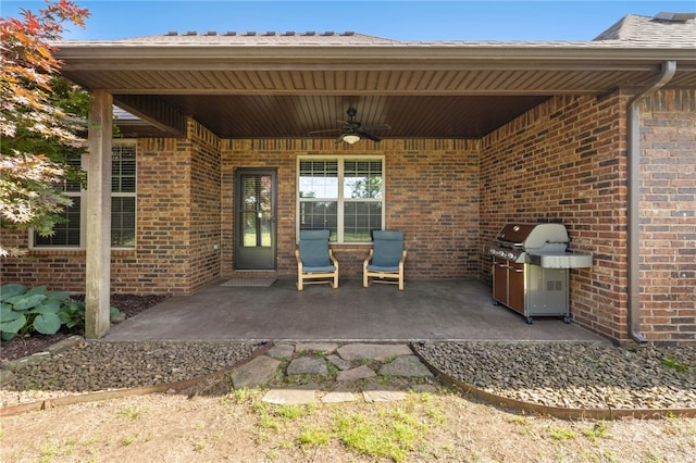 1651 Quail Ridge Way, Bentonville, AR 72713 - view of patio featuring a ceiling fan and a grill