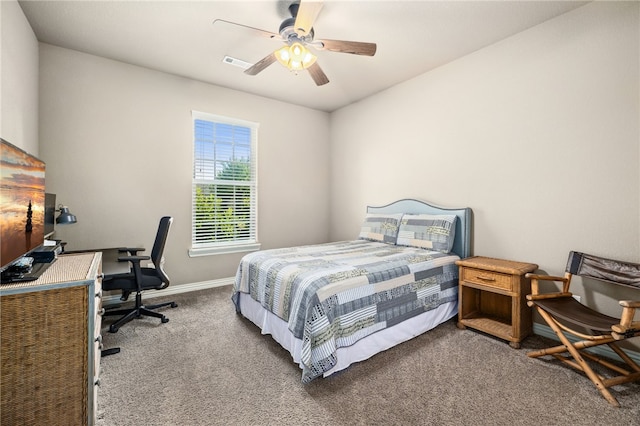 1651 Quail Ridge Way, Bentonville, AR 72713 - bedroom with carpet floors, an office area, baseboards, and a ceiling fan