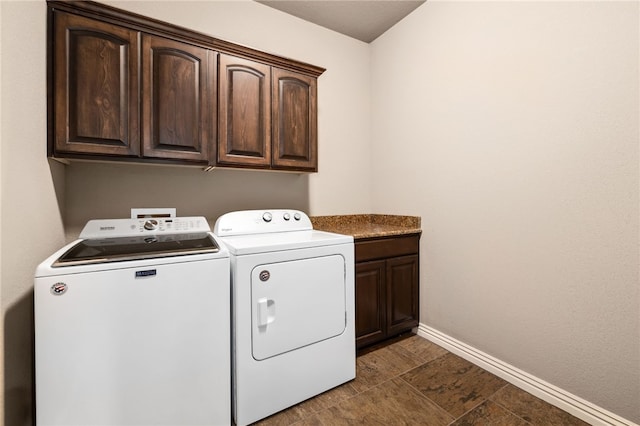 1651 Quail Ridge Way, Bentonville, AR 72713 - washroom with washer and clothes dryer, cabinet space, and baseboards