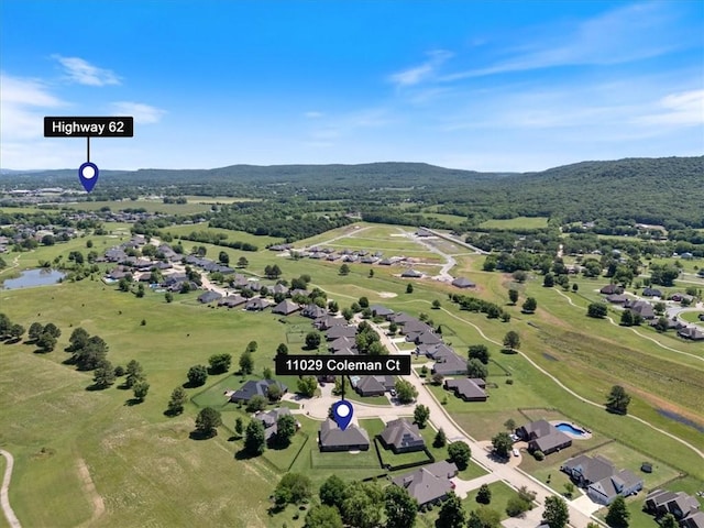 11029 Coleman Ct, Farmington, AR 72730 - aerial view of property's location featuring a water and mountain view and nearby suburban area