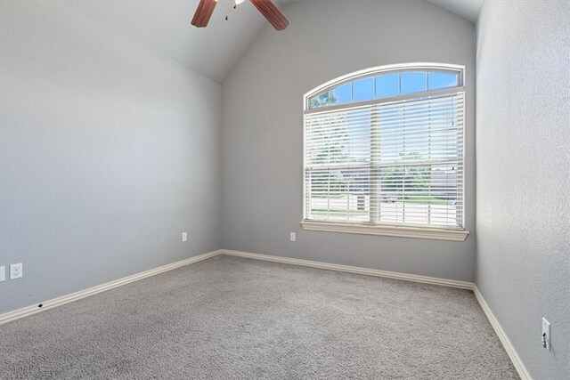 11029 Coleman Ct, Farmington, AR 72730 - spare room featuring ceiling fan, healthy amount of natural light, carpet, and lofted ceiling
