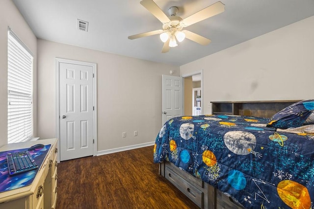 340 Mckissic Spring Rd, Centerton, AR 72719 - bedroom with wood finished floors, baseboards, and ceiling fan