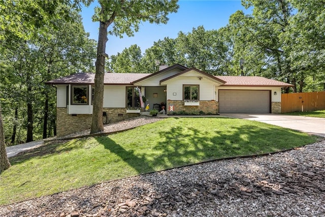 12 Drayton Ln, Bella Vista, AR 72715 - view of front of property with concrete driveway, an attached garage, crawl space, and a shingled roof