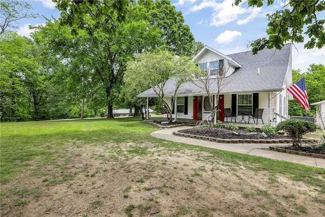 19574 Sonora Rd, Springdale, AR 72764 - view of front of house featuring a porch, a front yard, and roof with shingles