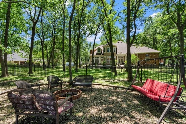 1325 Avery Pl, Siloam Springs, AR 72761 - view of yard featuring an outdoor fire pit