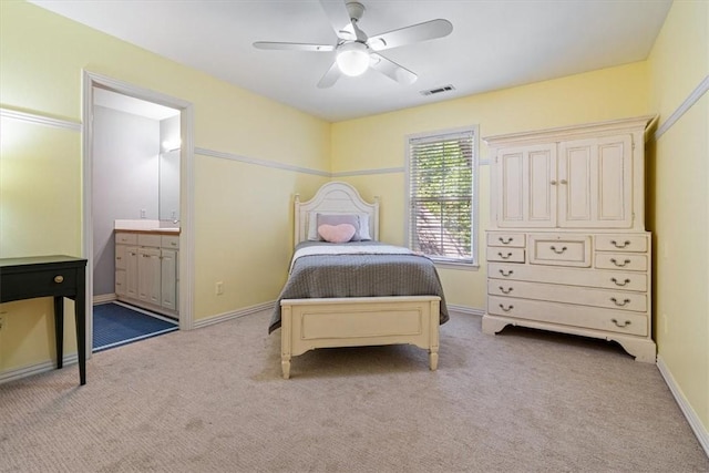 1325 Avery Pl, Siloam Springs, AR 72761 - bedroom featuring carpet, baseboards, ceiling fan, and ensuite bathroom