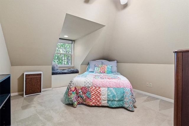 1325 Avery Pl, Siloam Springs, AR 72761 - carpeted bedroom featuring lofted ceiling, baseboards, and a ceiling fan
