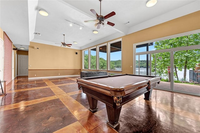 289 County Road 1521, Eureka Springs, AR 72632 - rec room with ceiling fan, baseboards, and pool table
