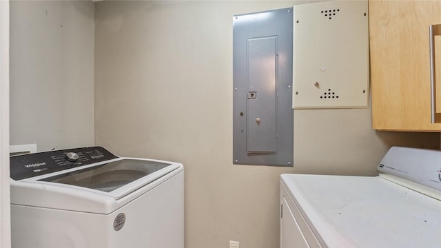 1806 Best Friend Ln, Fayetteville, AR 72704 - washroom with washer and dryer, cabinet space, and electric panel
