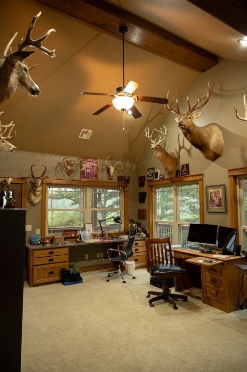 8295 Ridgecrest Ln, Rogers, AR 72756 - home office with carpet and a ceiling fan