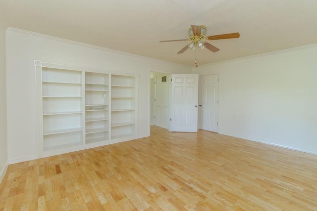 1103 NW 10th St, Bentonville, AR 72712 - spare room with wood finished floors, ornamental molding, and ceiling fan