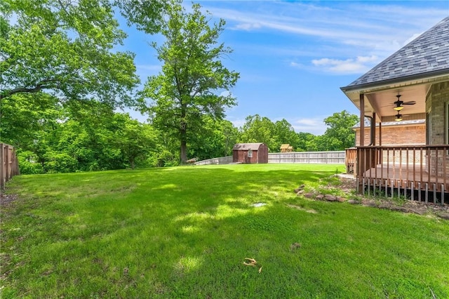 602 SW Brighton Dr, Bentonville, AR 72712 - view of yard with a deck and ceiling fan