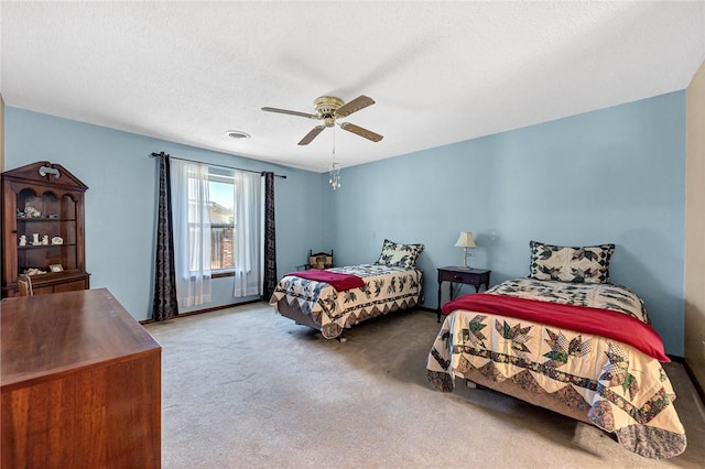 2001 W Magnolia St, Rogers, AR 72758 - carpeted bedroom with ceiling fan and a textured ceiling